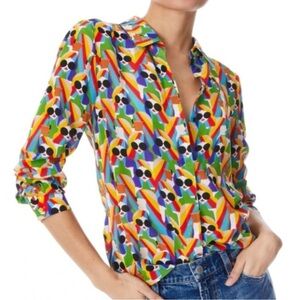Alice + Olivia Multicolor Geometric Button Down Shirt